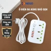 Ổ cắm điện đa năng Nego 2.500W dây 3m, USB & Type-C 10W, công tắc toàn ổ, an toàn chống giật OD38E - 163k