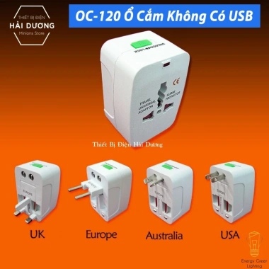 Ổ cắm điện đa năng quốc tế OC-122 - 2 cổng USB, Video, BH 1 năm - Giá 39.000₫