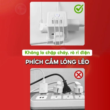 Ổ cắm điện đa năng Shoptida 3-12 ổ 2.500W, sạc nhanh 20W Type‑C, 1 đổi 1, bảo hành 40 tháng - Giá chỉ 136.000₫