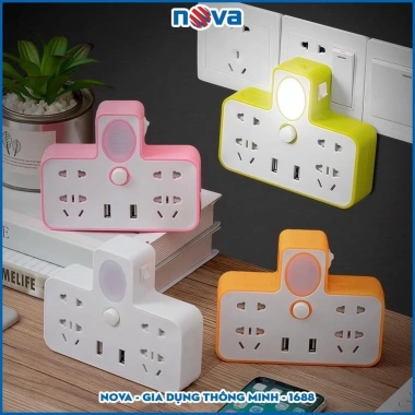 Ổ cắm điện đa năng tích hợp đèn ngủ USB - Tiện lợi, an toàn, sạc nhanh, giảm 19%