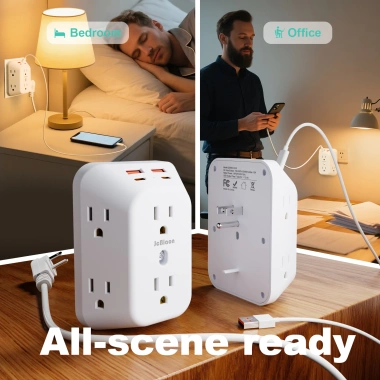 Ổ cắm điện để bàn 1.875W 6 ổ AC + 4 cổng USB 2A2C, chống sét, dải nguồn, chuyển đổi thông minh - Giá ưu đãi 255.200₫ 2