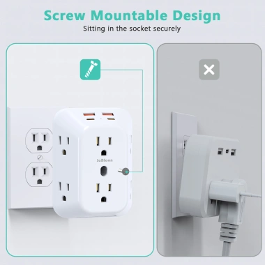 Ổ cắm điện để bàn 1.875W 6 ổ AC + 4 cổng USB 2A2C, chống sét, dải nguồn, chuyển đổi thông minh - Giá ưu đãi 255.200₫ 6
