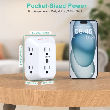 Ổ cắm điện để bàn 1.875W 6 ổ AC + 4 cổng USB 2A2C, chống sét, dải nguồn, chuyển đổi thông minh - Giá ưu đãi 255.200₫ 8