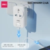 Ổ Cắm Điện Deli Du Lịch 4 Phân 1 USB + TypeC Sạc Nhanh 20W - Mẫu Mới 2.026 4