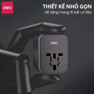 Ổ Cắm Điện DELI Du Lịch Nhỏ Gọn - Chuyển Đổi & Sạc Nhanh 25W, Giá 204.000₫ 3