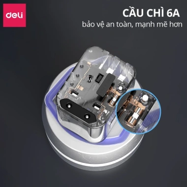 Ổ Cắm Điện DELI Du Lịch Nhỏ Gọn - Chuyển Đổi & Sạc Nhanh 25W, Giá 204.000₫ 4
