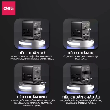 Ổ Cắm Điện DELI Du Lịch Nhỏ Gọn - Chuyển Đổi & Sạc Nhanh 25W, Giá 204.000₫ 6