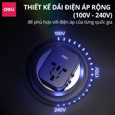 Ổ Cắm Điện DELI Du Lịch Nhỏ Gọn - Chuyển Đổi & Sạc Nhanh 25W, Giá 204.000₫ 8