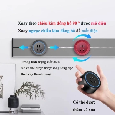 Ổ cắm điện di động đa năng tủ bếp - Thanh trượt thông minh 50/100cm, giao nhanh, giá 229k 4