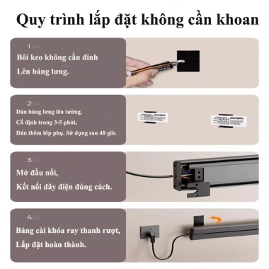 Ổ cắm điện di động đa năng tủ bếp - Thanh trượt thông minh 50/100cm, giao nhanh, giá 229k 5