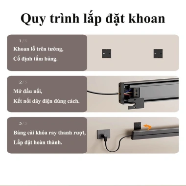 Ổ cắm điện di động đa năng tủ bếp - Thanh trượt thông minh 50/100cm, giao nhanh, giá 229k 6