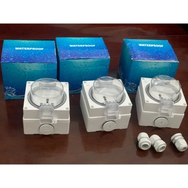 Ổ Cắm Điện Đôi Ngoài Trời IP66 Chống Nước Kèm Công Tắc - Giá chỉ 185.000đ