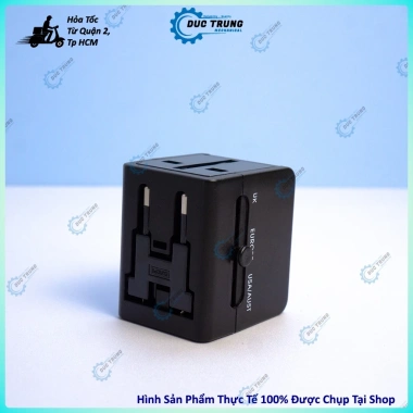 Ổ cắm điện du lịch 1.500W đa năng, sạc nhanh PD 20W, chuyển đổi mọi chân cắm, vỏ ABS chắc chắn - 194.999