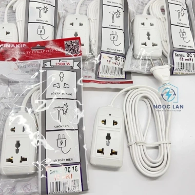 Ổ cắm điện du lịch 2 ổ S11 OC16 OC17 Vinakip dây 2m-3m trắng 10A 250V - Giá chỉ 44.160đ 5