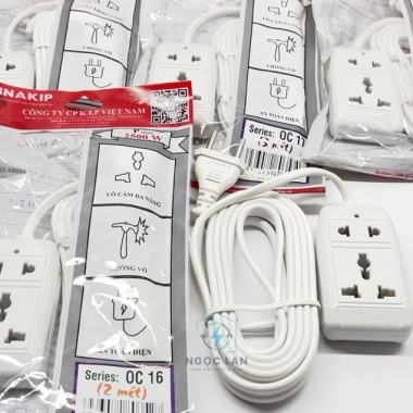 Ổ cắm điện du lịch 2 ổ S11 OC16 OC17 Vinakip dây 2m-3m trắng 10A 250V - Giá chỉ 44.160đ 7