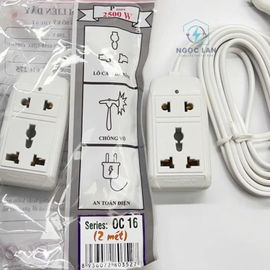 Ổ cắm điện du lịch 2 ổ S11 OC16 OC17 Vinakip dây 2m-3m trắng 10A 250V - Giá chỉ 44.160đ 9