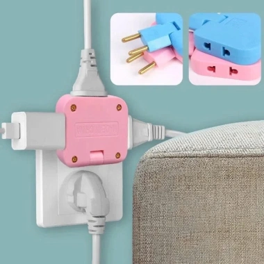 Ổ Cắm Điện Du Lịch 3 Cổng Xoay 360 độ Nhỏ Gọn 2.500W - Giá 12.400₫