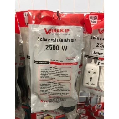 Ổ cắm điện du lịch đa năng 2 lỗ 2/3 chạc 2m S11 2.200W 10A 250V VINAKIP Giá chỉ 42.000 VND