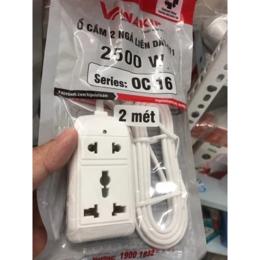 Ổ cắm điện du lịch đa năng 2 lỗ 2/3 chạc 2m S11 2.200W 10A 250V VINAKIP Giá chỉ 42.000 VND