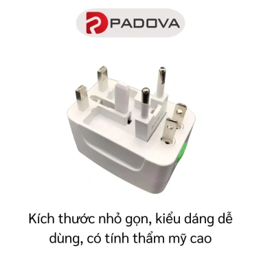 Ổ Cắm Điện Du Lịch Đa Năng PADOVA 5.685 - Chuyển Đổi Nguồn Chuẩn Toàn Cầu, Giá Ưu Đãi 37.000 VND
