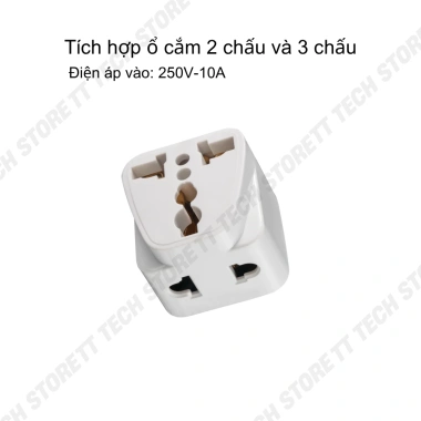 Ổ cắm điện du lịch MPE-AD1 chuyển 2 chấu sang 3 chấu, nhỏ gọn, tiện dụng, an toàn, 39.000đ 2