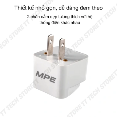 Ổ cắm điện du lịch MPE-AD1 chuyển 2 chấu sang 3 chấu, nhỏ gọn, tiện dụng, an toàn, 39.000đ 4