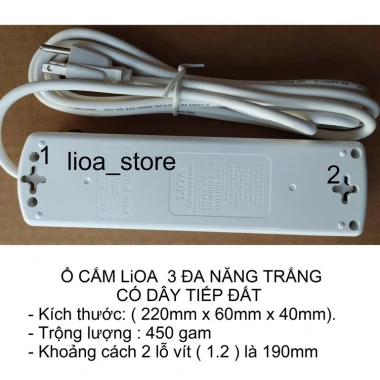 Ổ CẮM ĐIỆN LiOA 3 ĐA NĂNG có Dây Tiếp Đất - An Toàn, Tiện Lợi, Giá 178.000₫