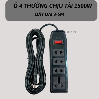 Ổ Cắm Điện Makaro 4 Ngõ 8.000W, Dây 5m Dài 5m - Giá 48.000₫ Giảm Sốc 4 Ổ Cắm Điện Makaro 4 Ngõ 8.000W, Dây 5m Dài 5m - Giá 48.000₫ Giảm Sốc 4