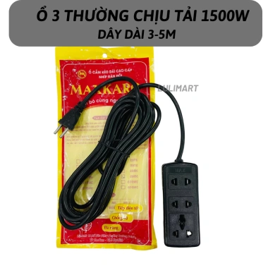 Ổ Cắm Điện Makaro 4 Ngõ 8.000W, Dây 5m Dài 5m - Giá 48.000₫ Giảm Sốc 5 Ổ Cắm Điện Makaro 4 Ngõ 8.000W, Dây 5m Dài 5m - Giá 48.000₫ Giảm Sốc 5