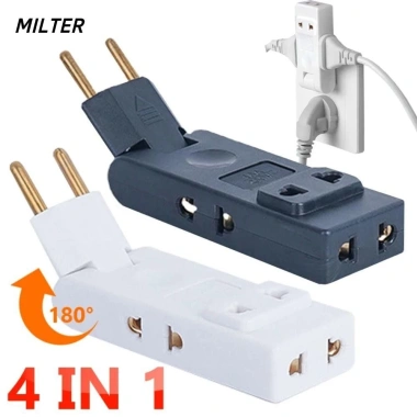 Ổ cắm điện MILTER EU 4 trong 1 - Bộ chuyển đổi phích cắm tường, nguồn mở rộng an toàn, chất lượng cao - 56.430₫