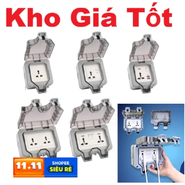 Ổ cắm điện ngoài trời không thấm nước, chất tốt, bảo hành 2 năm, chỉ 112.000₫ 2