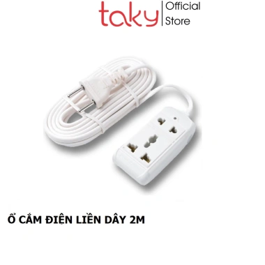 Ổ Cắm Điện Taky 2m Liền Dây Nối Dài - 2 Lỗ 2 Chạc & 3 Chạc An Toàn Tiện Dụng 108.900 VND 2
