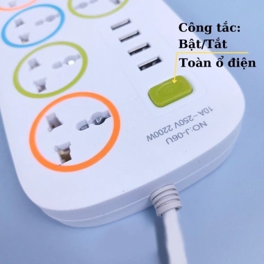 Ổ Cắm Điện Thông Minh 8 Lỗ 4 USB - An Toàn, Chống Giật, Chịu Tải 2.200W, Giá Ưu Đãi 110k 4