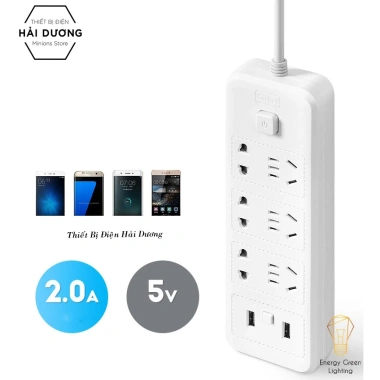 Ổ Cắm Điện Thông Minh Đa Chức Năng OD-318 Dây 2m8 - USB Chuẩn Sạc An Toàn, Chống Giật, Giá 49.000đ