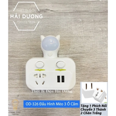 Ổ Cắm Điện Thông Minh OD-326 Đèn Chuyển Đổi, USB Sạc An Toàn Chống Giật 89.000₫