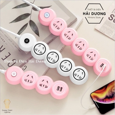 Ổ Cắm Điện Tròn Thông Minh OD-3.399 2m8 - Đèn Chuyển Đổi Đa Chức Năng và USB, Giá 108.999₫ 2