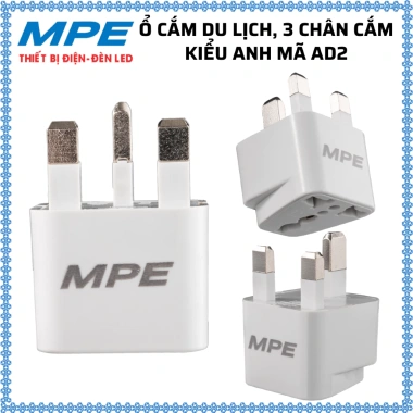 Ổ cắm du lịch 3 chân kiểu Anh AD2 MPE - Giá chỉ 26.868₫, tiết kiệm và an toàn