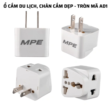 Ổ cắm du lịch AD1 tròn chân cắm dẹp, chuyển 2 chân sang 3 chân MPE - Giá 23.000₫ 2