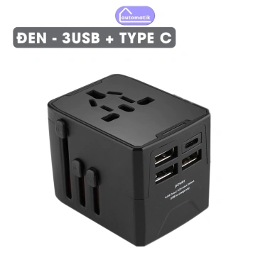 Ổ Cắm Du Lịch Automatik - Cốc Sạc Đa Năng Toàn Cầu, Chuyển Đổi 4 Quốc Gia, Giá Giảm 195k