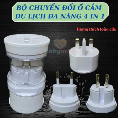 Ổ cắm du lịch đa chuẩn - Bộ đổi nguồn quốc tế, 4 băng tần, giá chỉ 109.000 VND