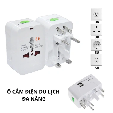 Ổ cắm du lịch đa năng 1.200W Universal Travel Adapter – An toàn, giá 69.000₫