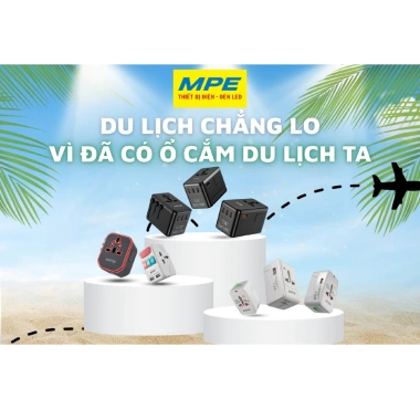 Ổ cắm du lịch đa năng 3 dạng MPE Seri TA – Kết nối mọi nơi, tiện lợi tối đa, giá 103.491₫