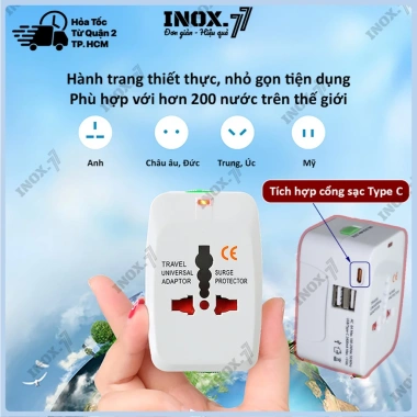 Ổ cắm du lịch đa năng 321 - Chuyển đổi chuẩn EU, US, AU, JP, dùng được tại hơn 200 quốc gia, giá chỉ 29.000đ