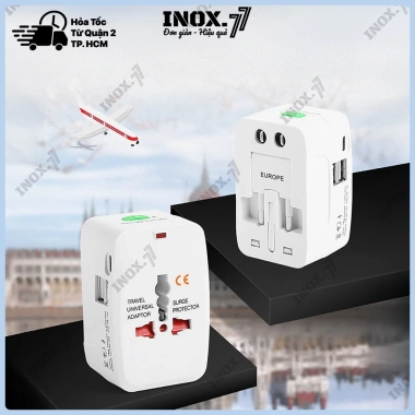 Ổ cắm du lịch đa năng 321 - Chuyển đổi chuẩn EU, US, AU, JP, dùng được tại hơn 200 quốc gia, giá chỉ 29.000đ