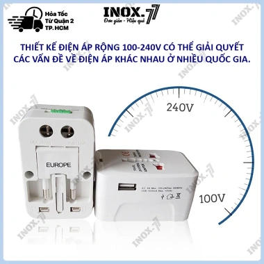 Ổ cắm du lịch đa năng 321 - Chuyển đổi chuẩn EU, US, AU, JP, dùng được tại hơn 200 quốc gia, giá chỉ 29.000đ