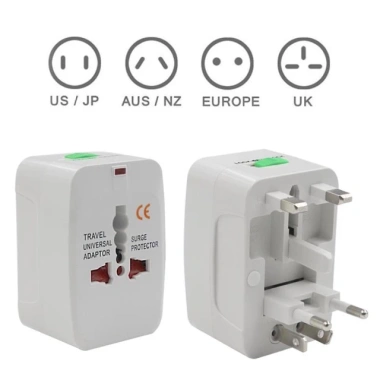 Ổ cắm du lịch đa năng Adaptor 3 cổng USB, hỗ trợ 100‑240V, giảm giá tới 55.000₫ – tiện lợi cho mọi chuyến đi