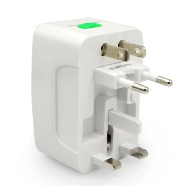 Ổ cắm du lịch đa năng Adaptor 3 cổng USB, hỗ trợ 100‑240V, giảm giá tới 55.000₫ – tiện lợi cho mọi chuyến đi