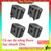 Ổ cắm du lịch đa năng Hoco AC15 sạc nhanh 20W - 2 USB, 8A/230V & 110V, 4 chân US-UK-EU-AUS, giá 225.000₫