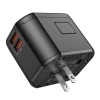 Ổ cắm du lịch đa năng Hoco AC15 sạc nhanh 20W - 2 USB, 8A/230V & 110V, 4 chân US-UK-EU-AUS, giá 225.000₫ 4