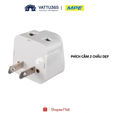 Ổ Cắm Du Lịch Đa Năng MPE 2 Chân Dẹt 3 Chấu Vuông - Dùng 160 Quốc Gia, Bảo Hành 12 Tháng, Giá 30.600₫ 2